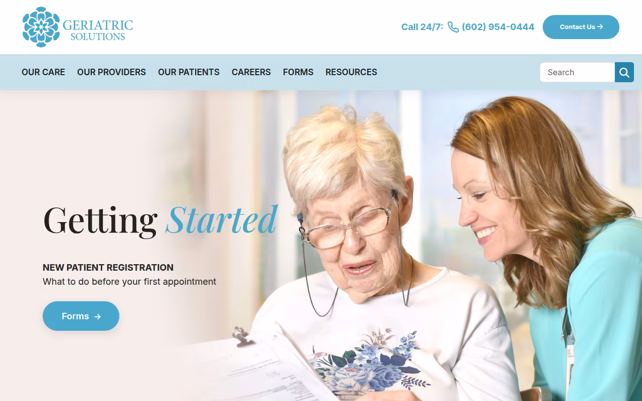 Geriatric Solutions website