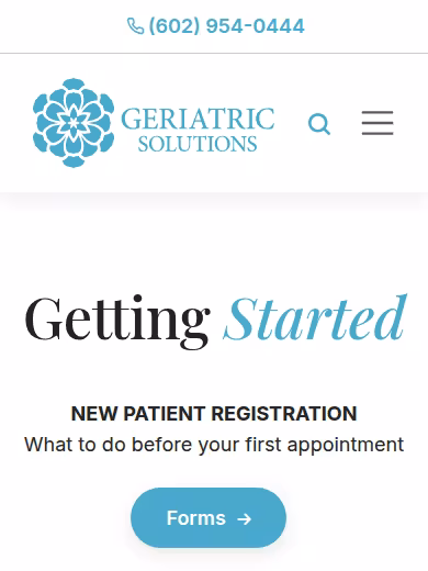 Geriatric Solutions website