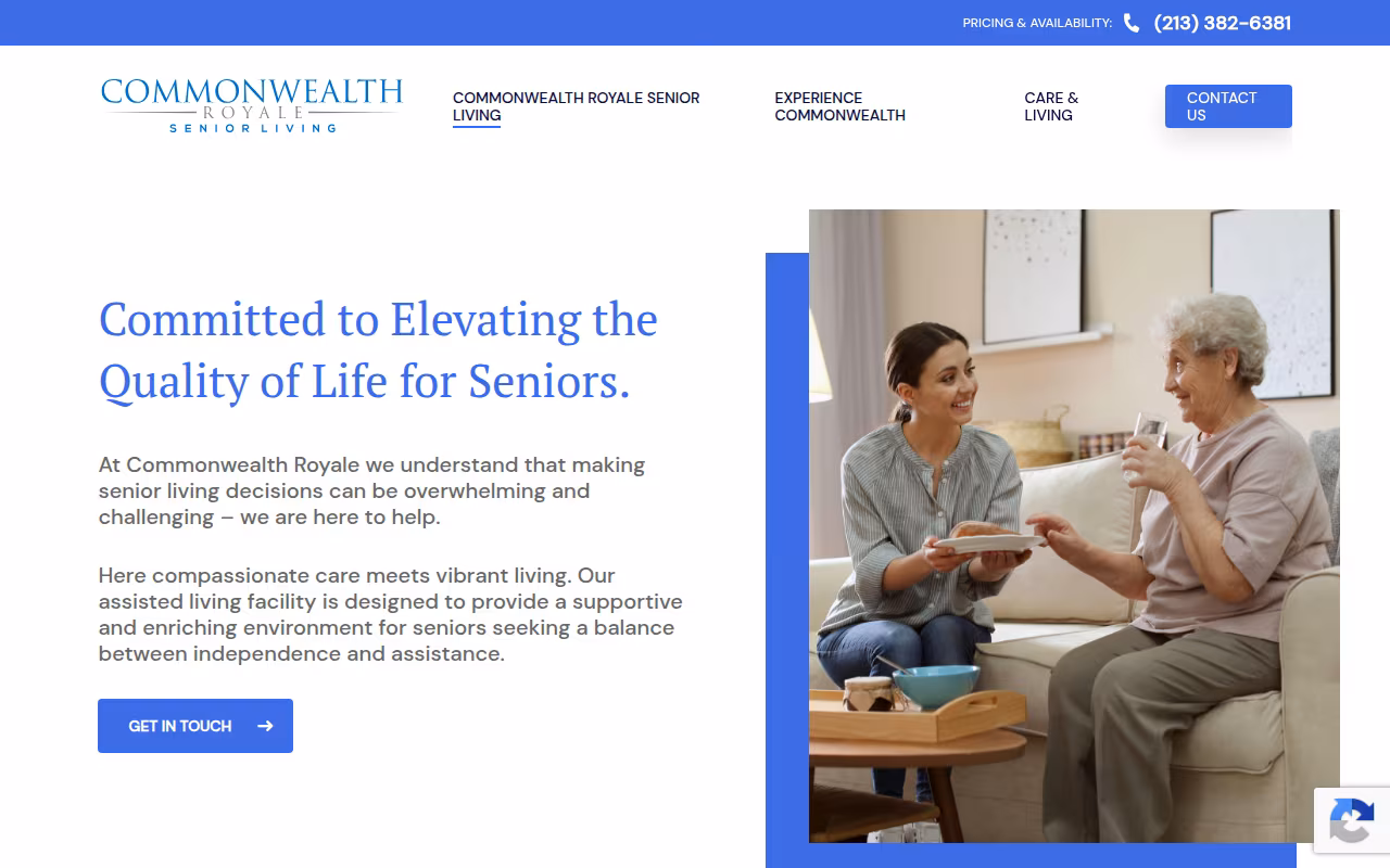 Commonwealth Royale Senior Living website