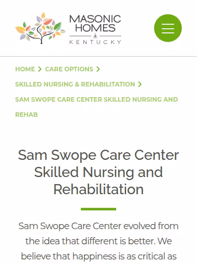 Sam Swope Care Center website