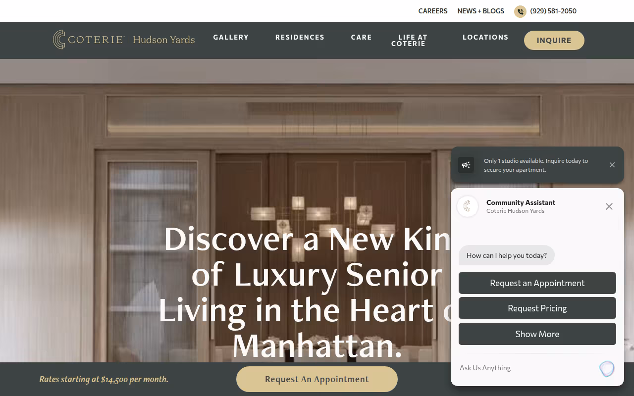 Coterie Hudson Yards website