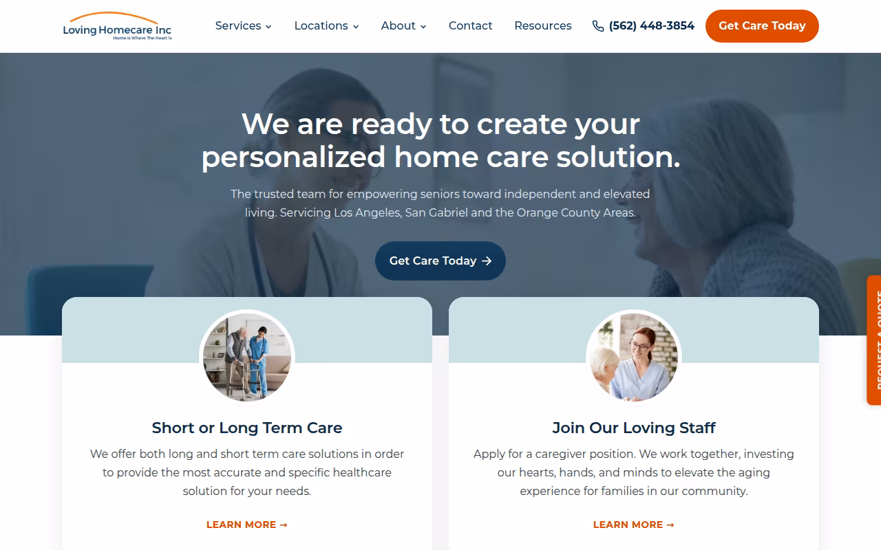 Loving Homecare Inc website