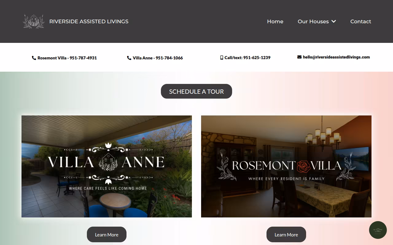 Rosemont Villa - Residential Assisted Living and Memory Care website