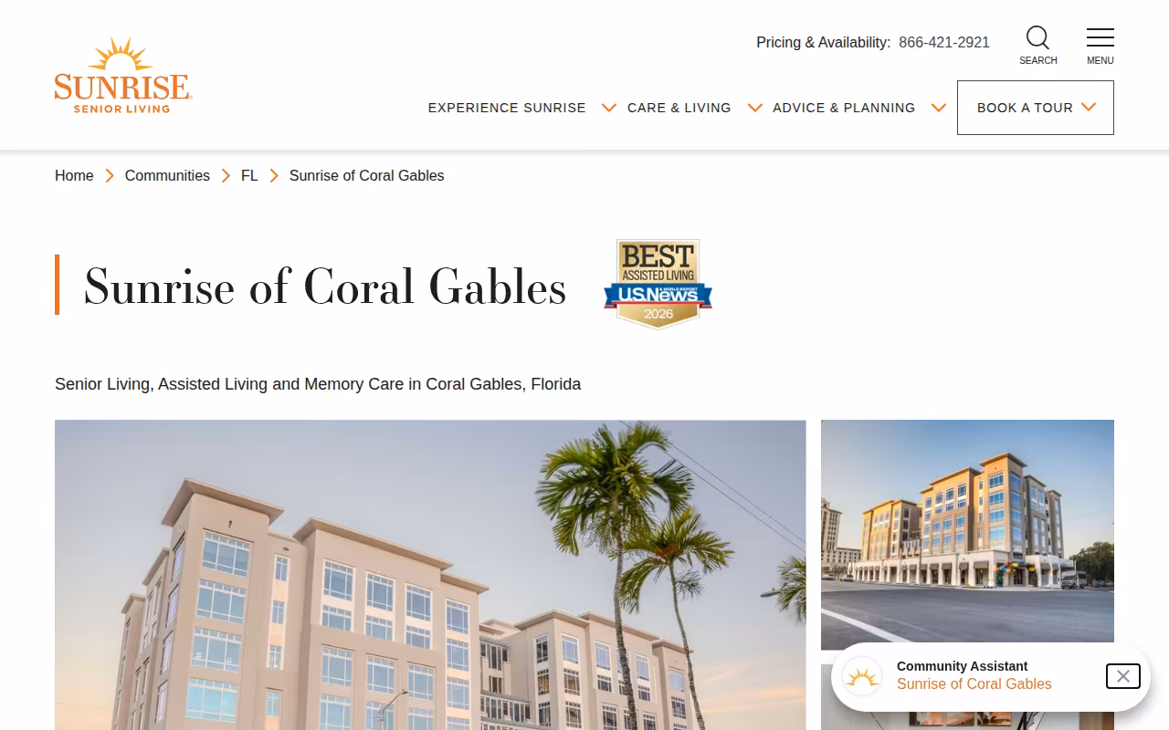 Sunrise of Coral Gables website