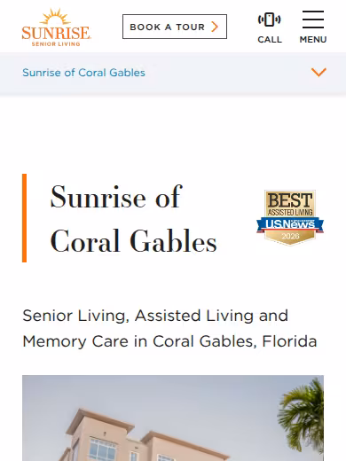 Sunrise of Coral Gables website