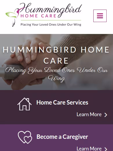 Hummingbird Home Care website