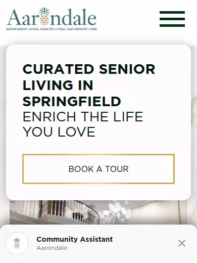 Aarondale Independent Living, Assisted Living and Memory Care Community website