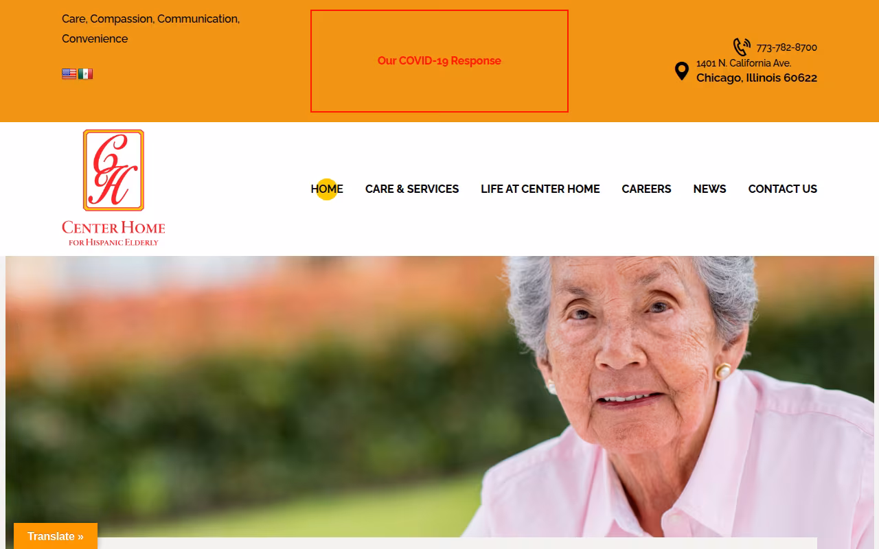 Center Home for Hispanic Elderly website