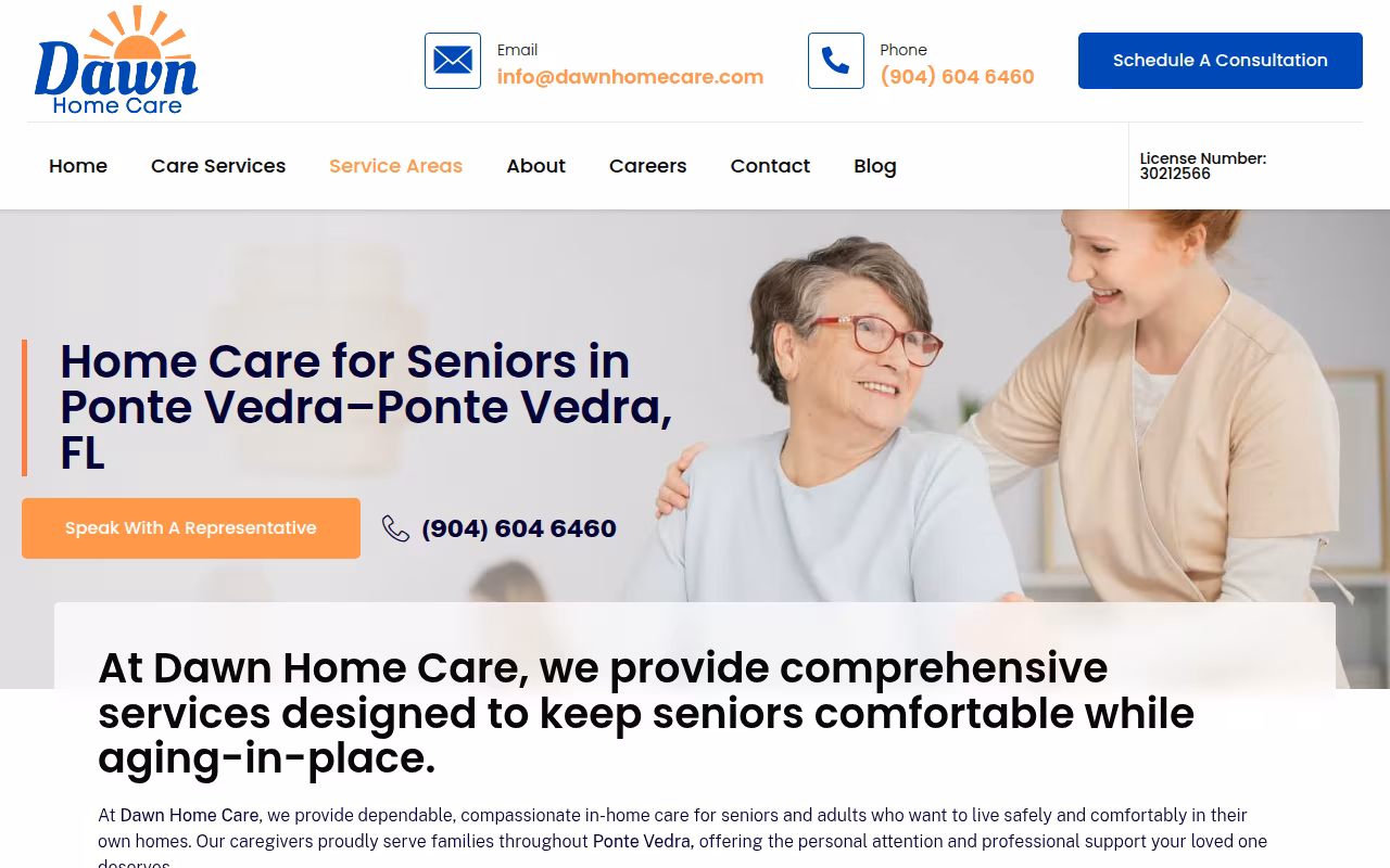 Dawn Home Care website