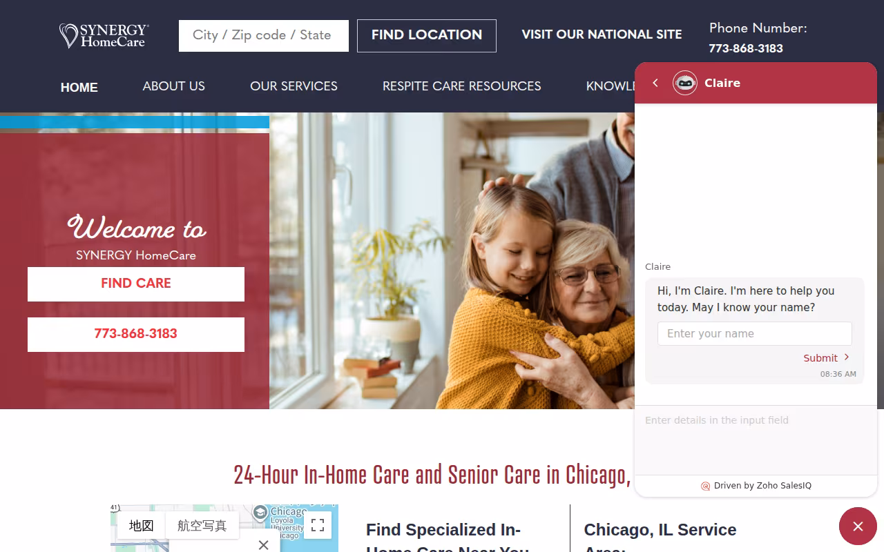 SYNERGY HomeCare website