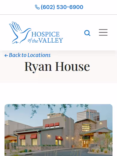 Hospice of the Valley at Ryan House website