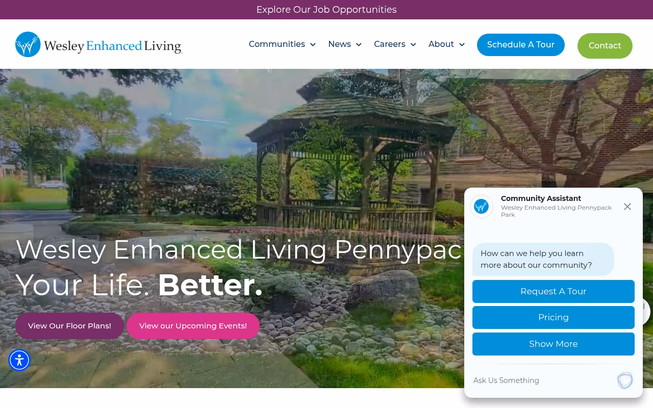 Wesley Enhanced Living Pennypack Park website