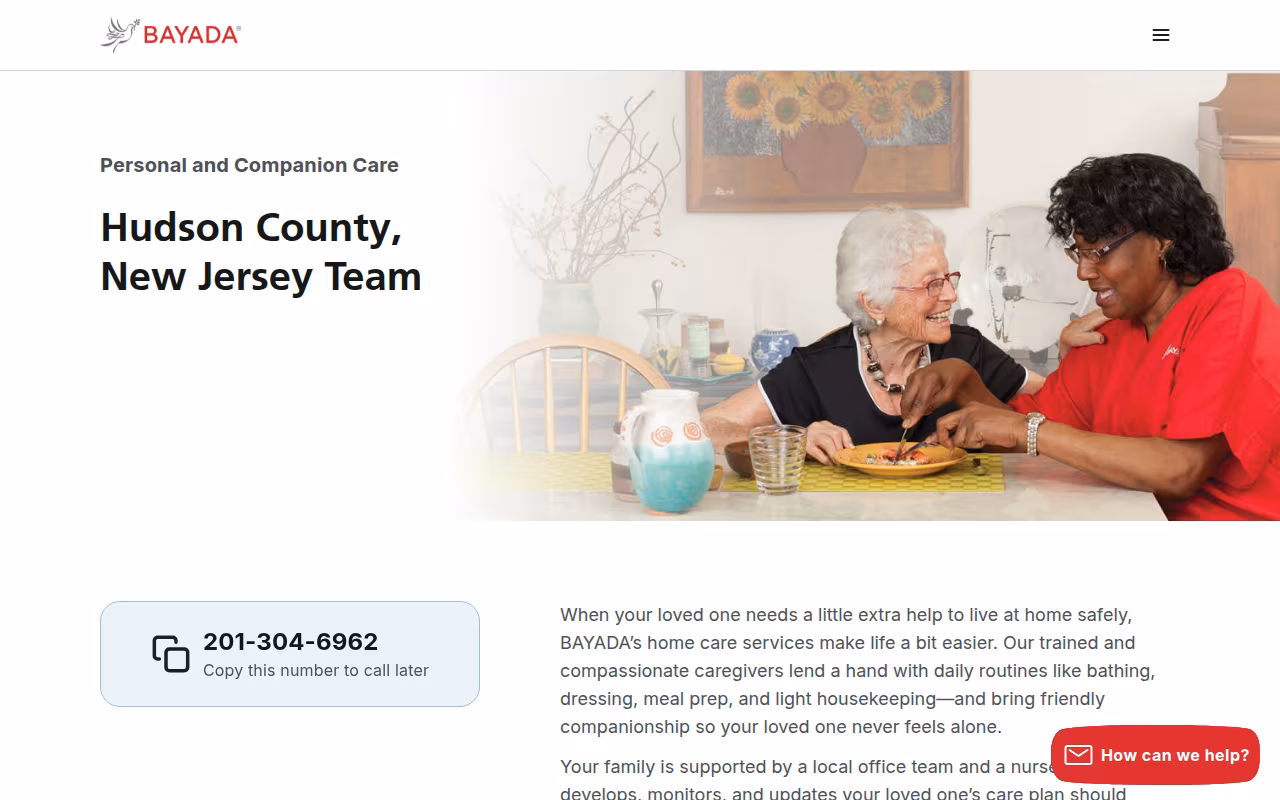 BAYADA Assistive Care - State Programs website