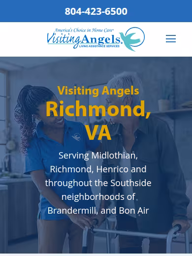 Visiting Angels Senior Home Care Richmond, VA website
