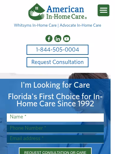 American In-Home Care - Jacksonville website