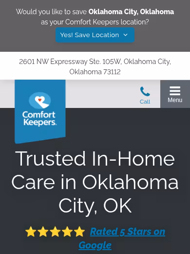 Comfort Keepers Home Care website