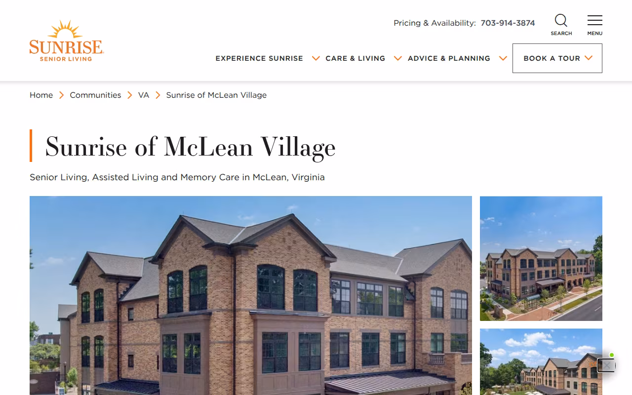 Sunrise of McLean Village website