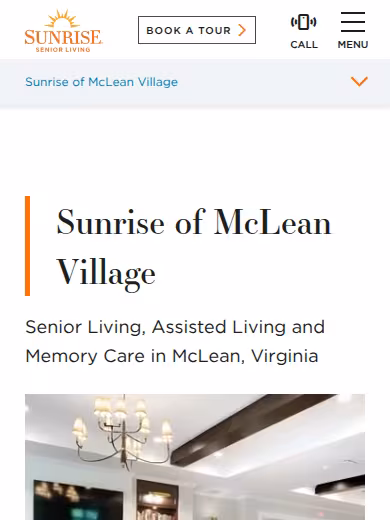Sunrise of McLean Village website