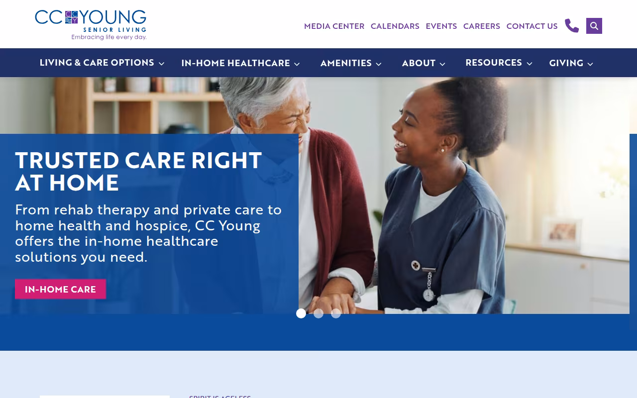 CC Young Senior Living website