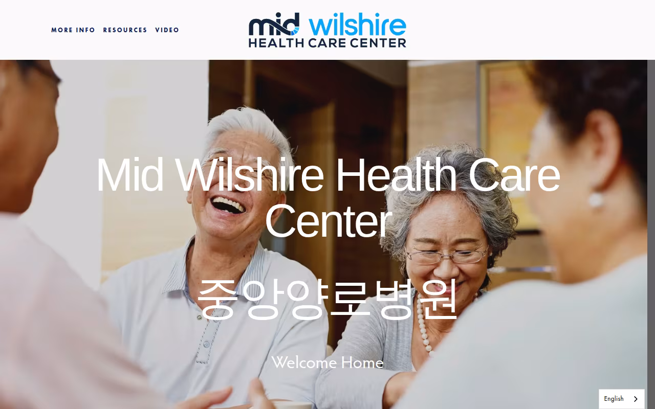 Mid-Wilshire Health Care Center (중앙양로병원) website