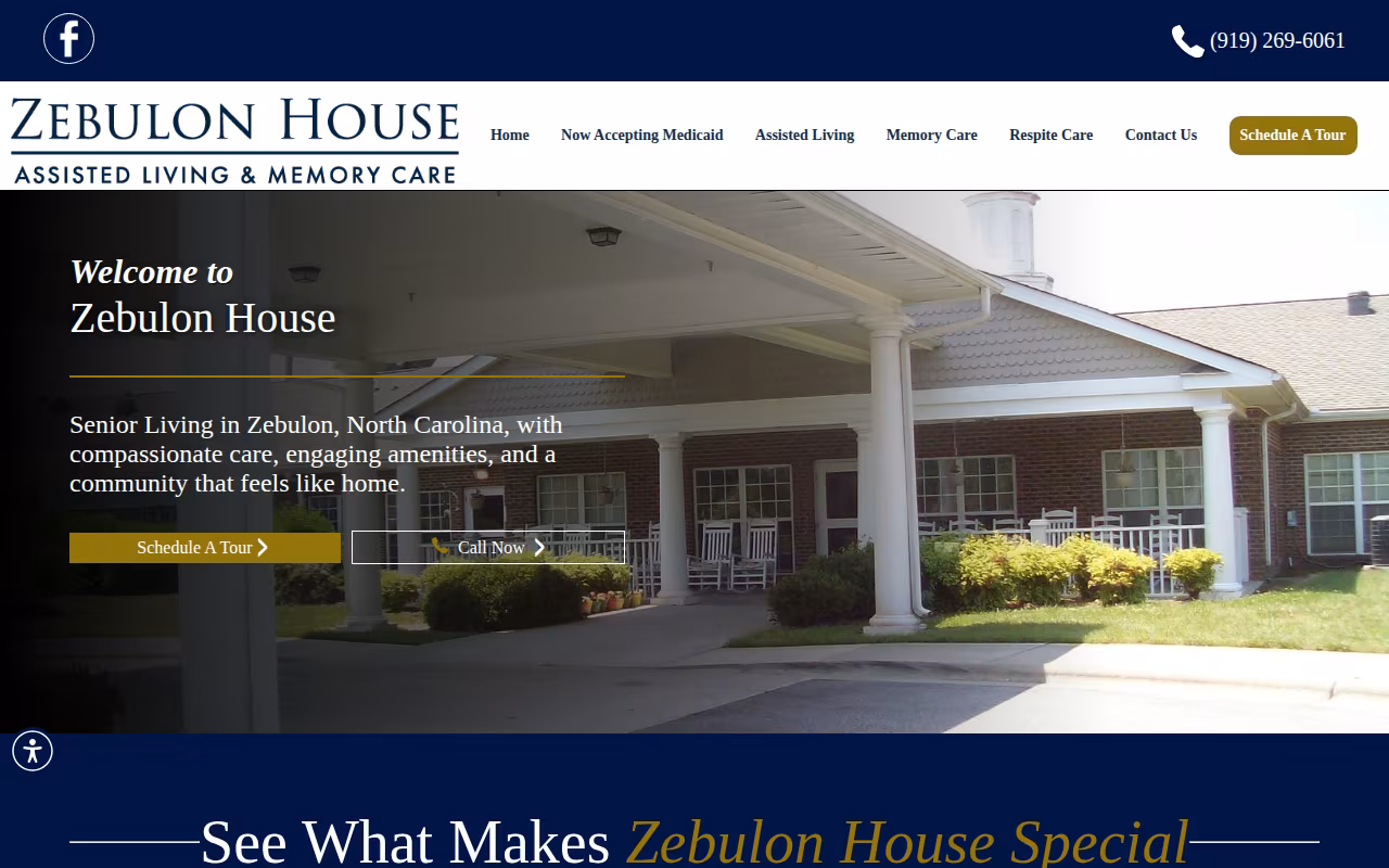 Zebulon House website