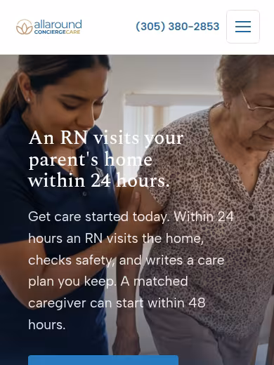 allaround Concierge Care website