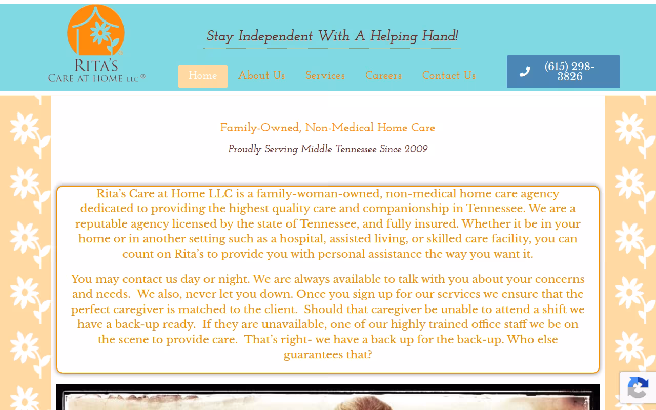 Rita's Care at Home LLC website