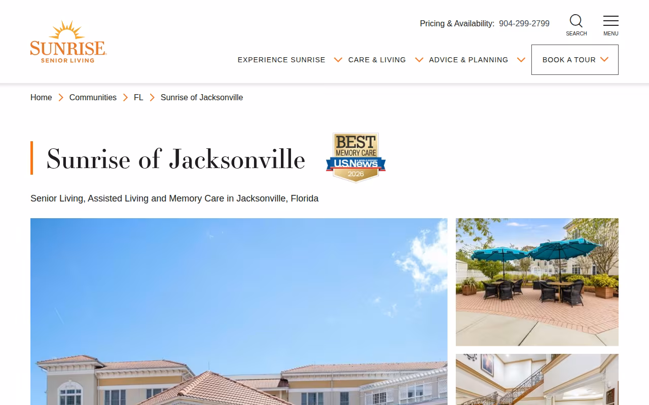 Sunrise of Jacksonville website