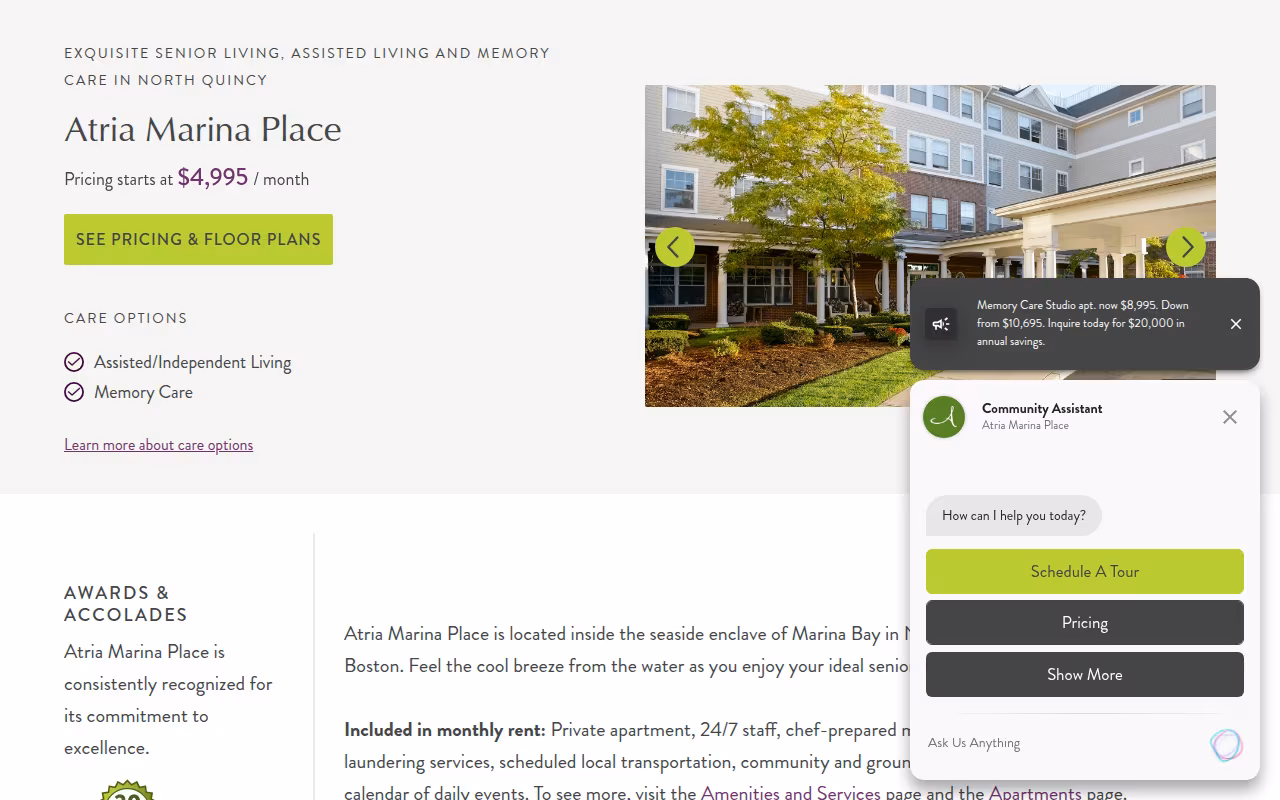 Atria Marina Place website