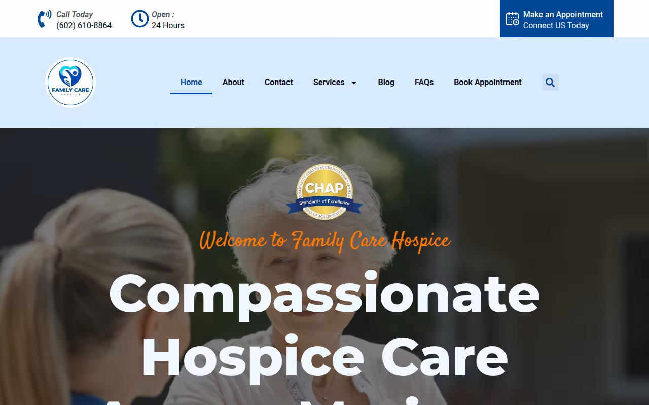 Family Care Palliative & Hospice website