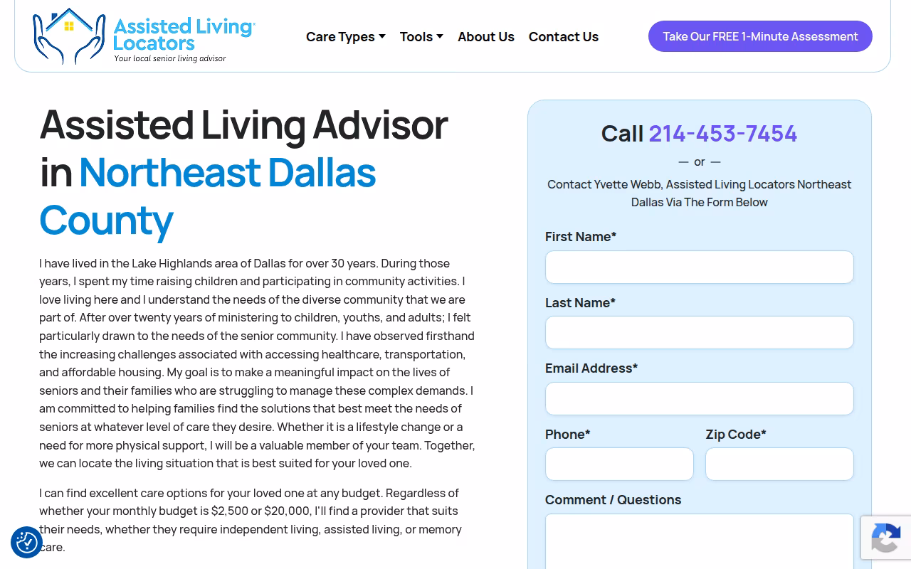 Assisted Living Locators Northeast Dallas website