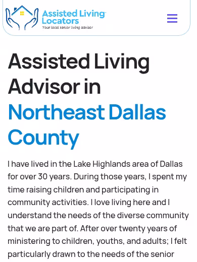 Assisted Living Locators Northeast Dallas website