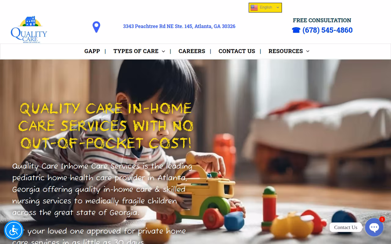 Quality Care InHome Care Services website