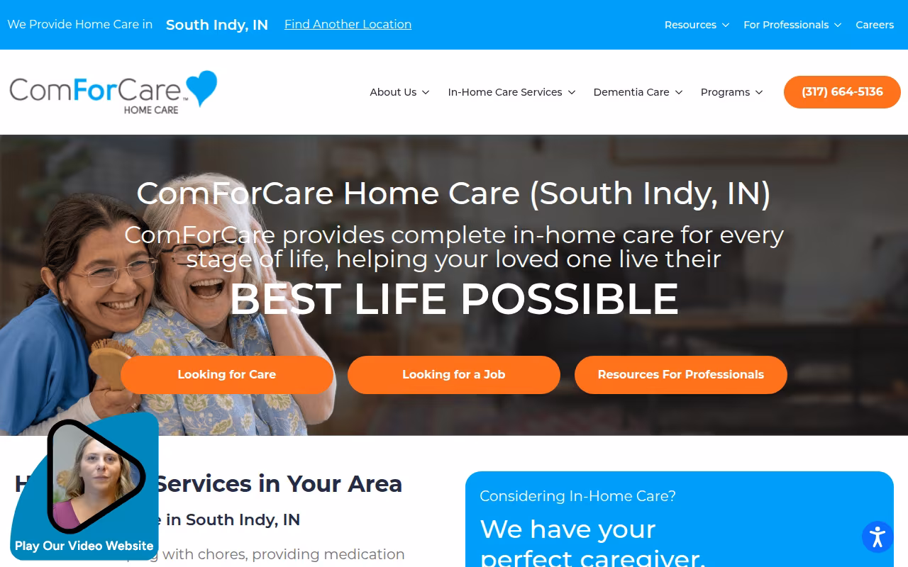 ComForCare Home Care website