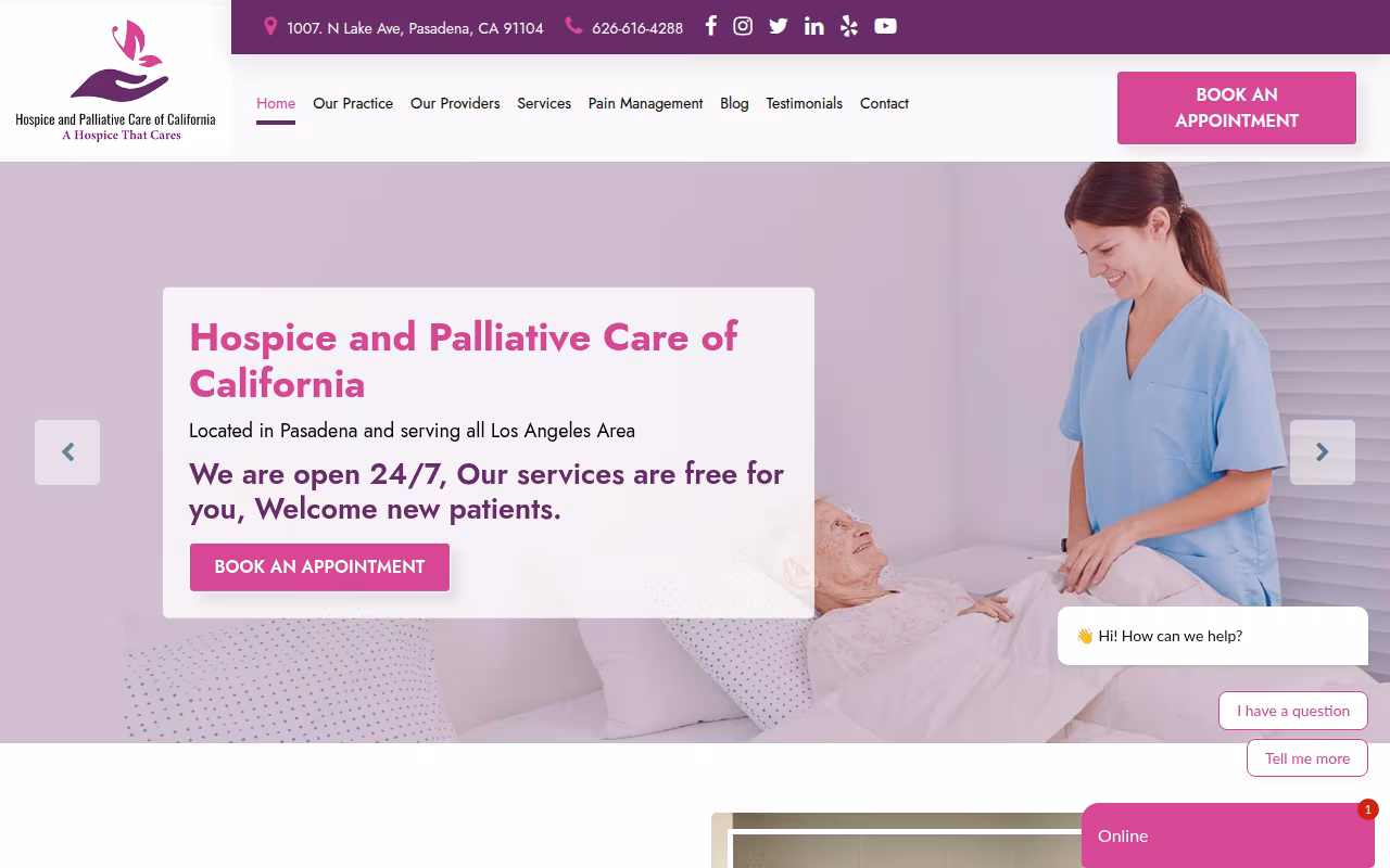 Hospice and Palliative Care of California website