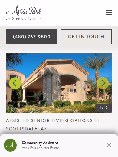 Atria Park of Sierra Pointe website