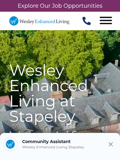 Wesley Enhanced Living at Stapeley website