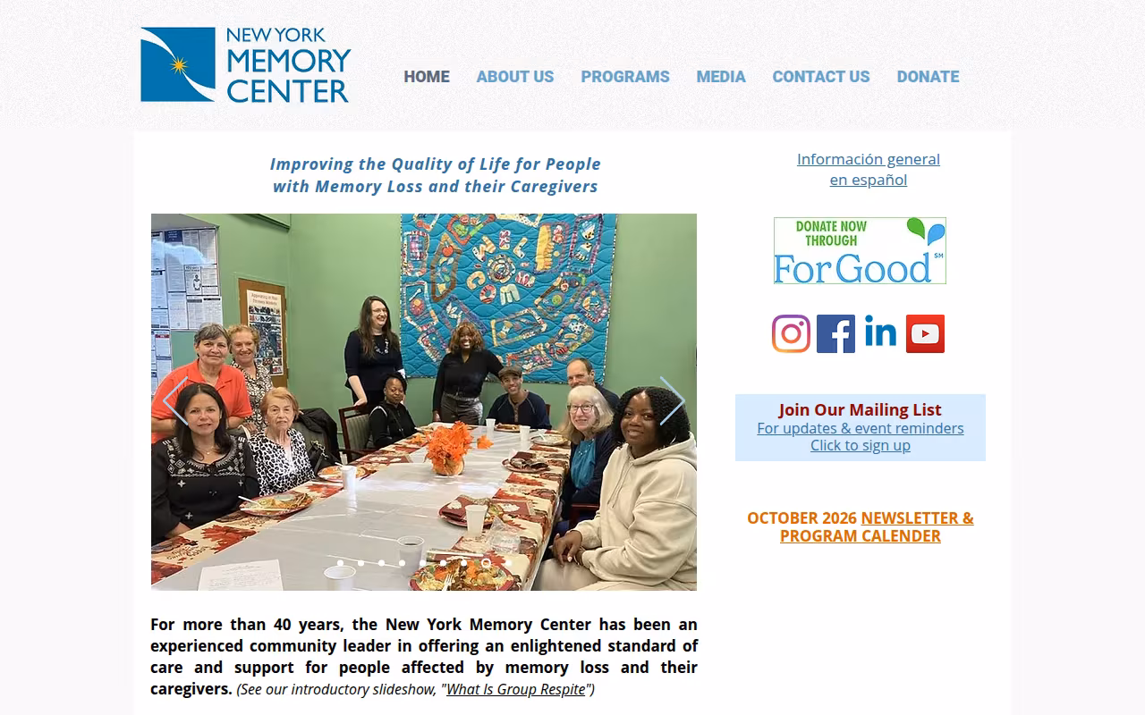 New York Memory Center website