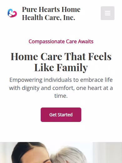 Pure Hearts Home Health Care Inc website