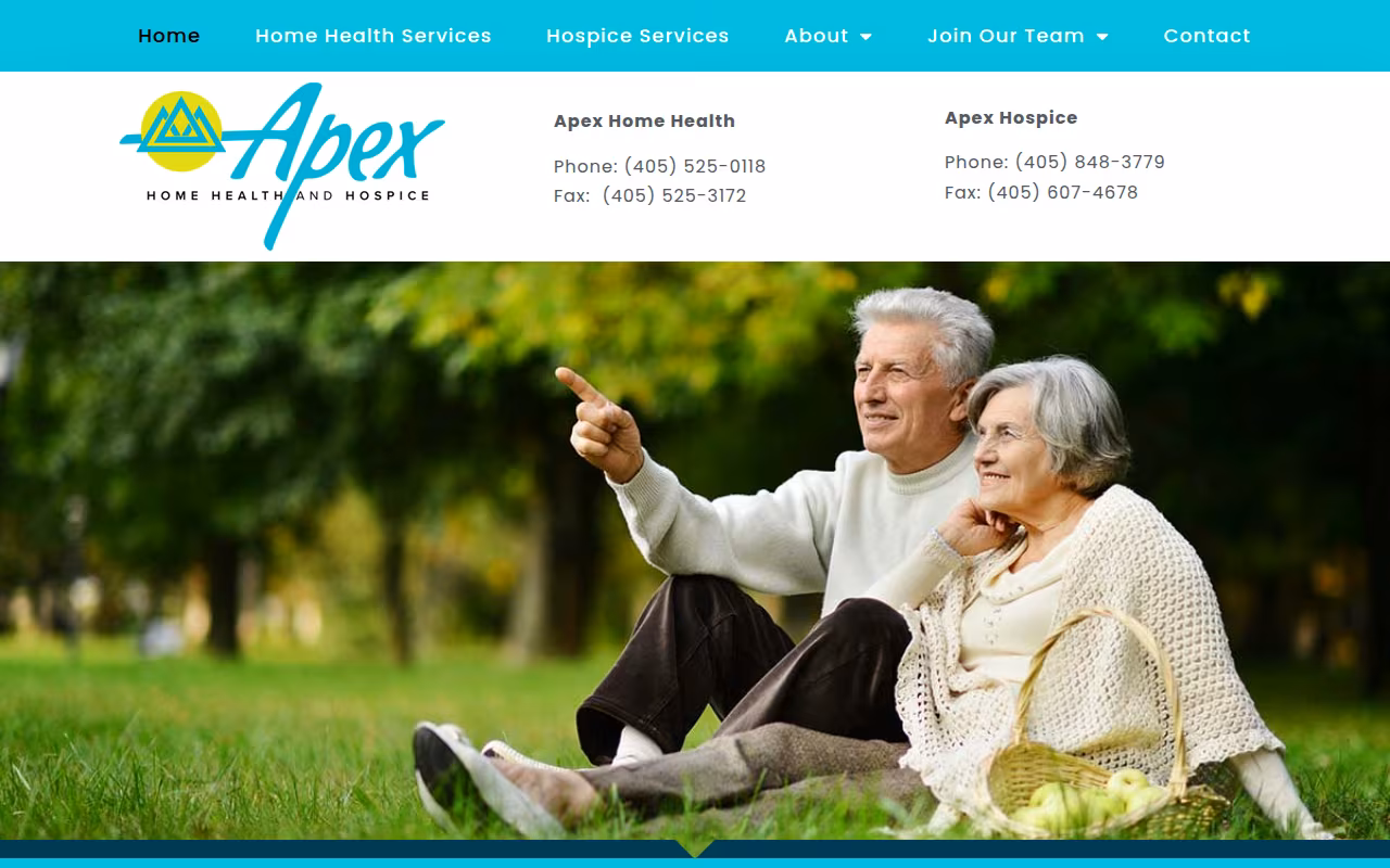 Apex Home Health & Hospice website