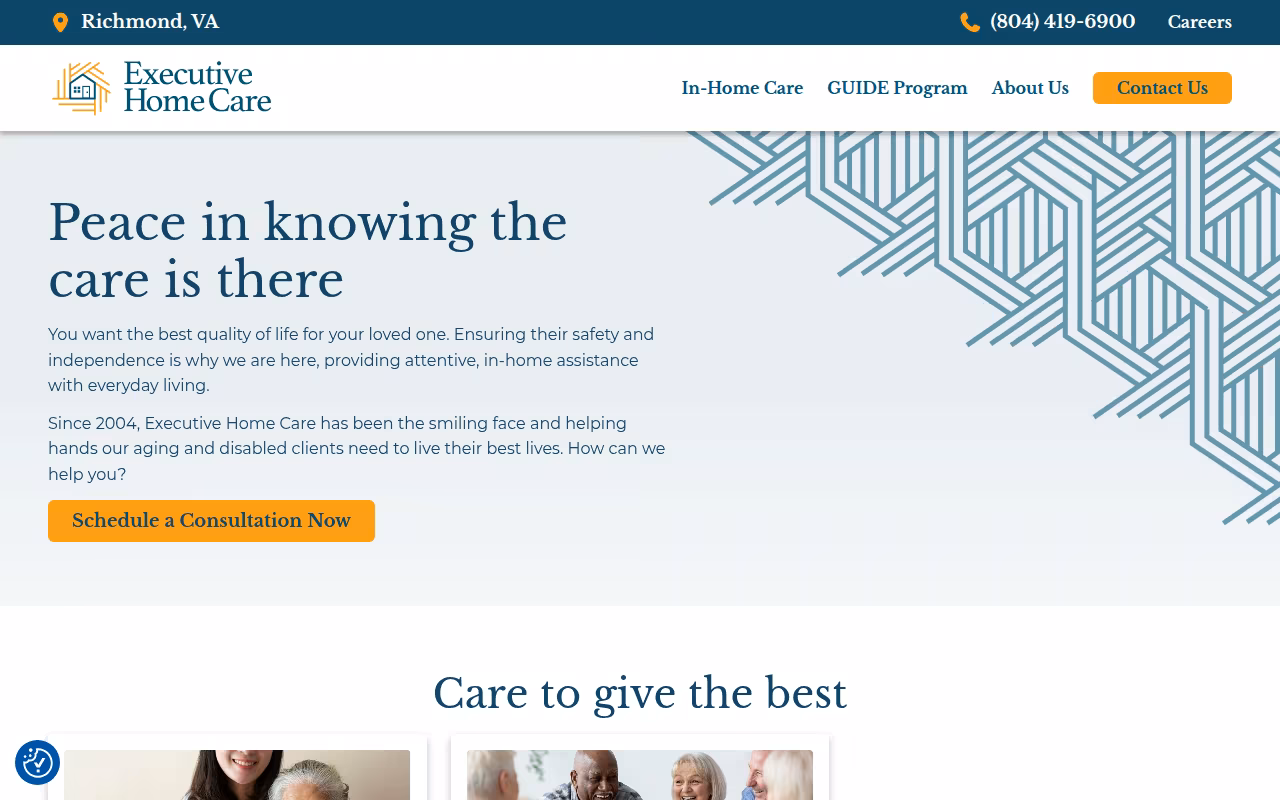Executive Home Care website