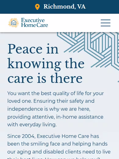 Executive Home Care website