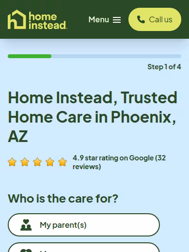 Home Instead, Home Care Services of Phoenix website