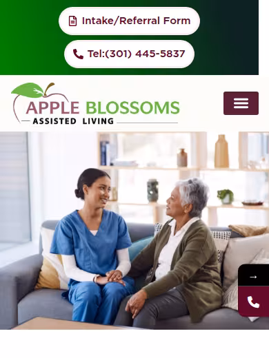Apple Blossoms Assisted Living website