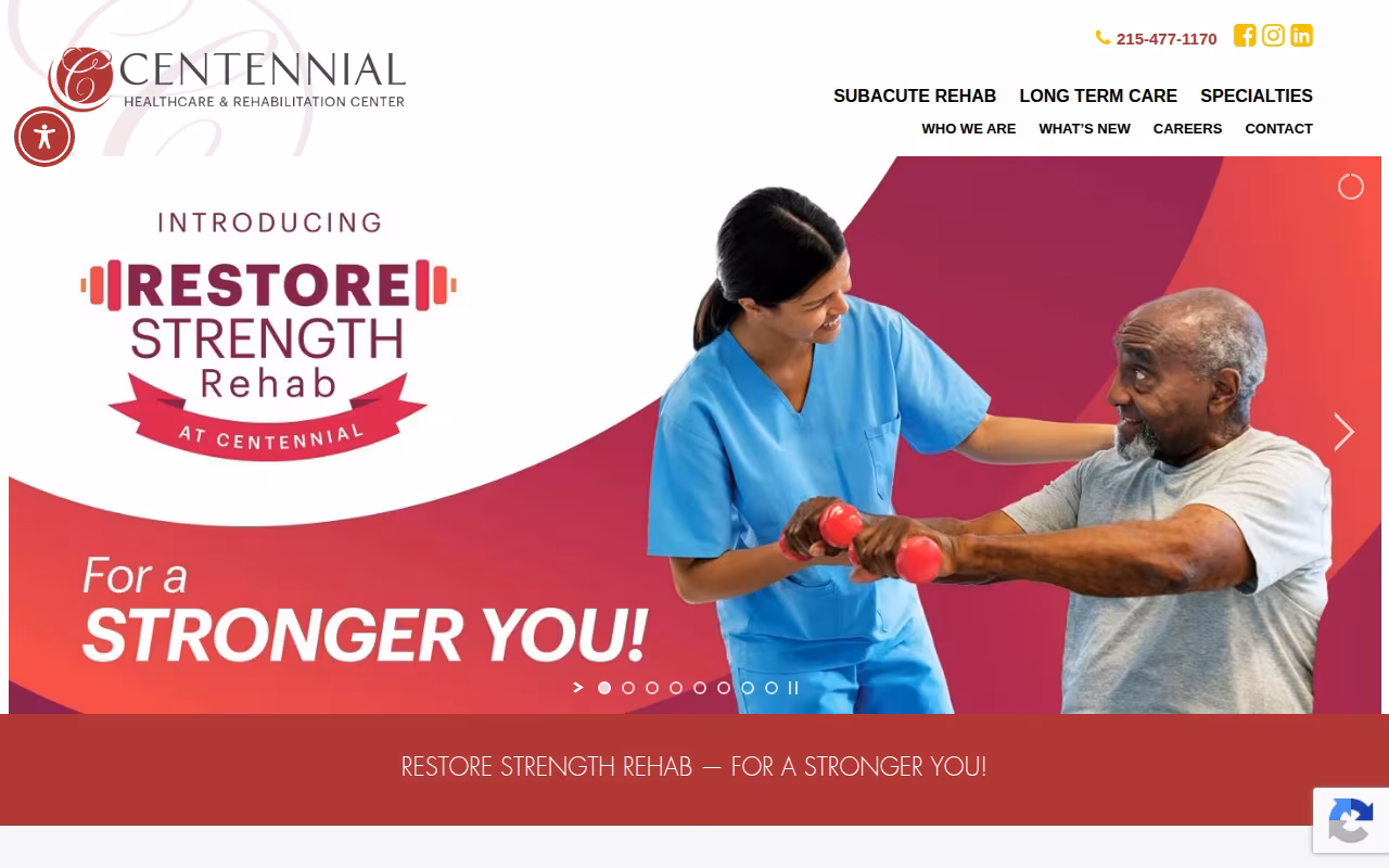 Centennial Healthcare and Rehabilitation Center website