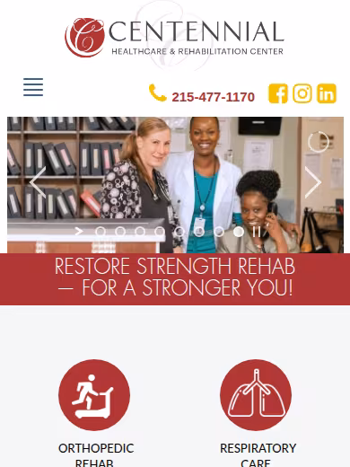 Centennial Healthcare and Rehabilitation Center website