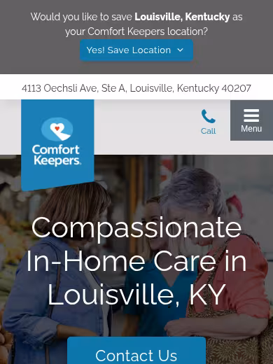 Comfort Keepers of Louisville, KY website