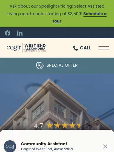 Cogir of West End Alexandria website