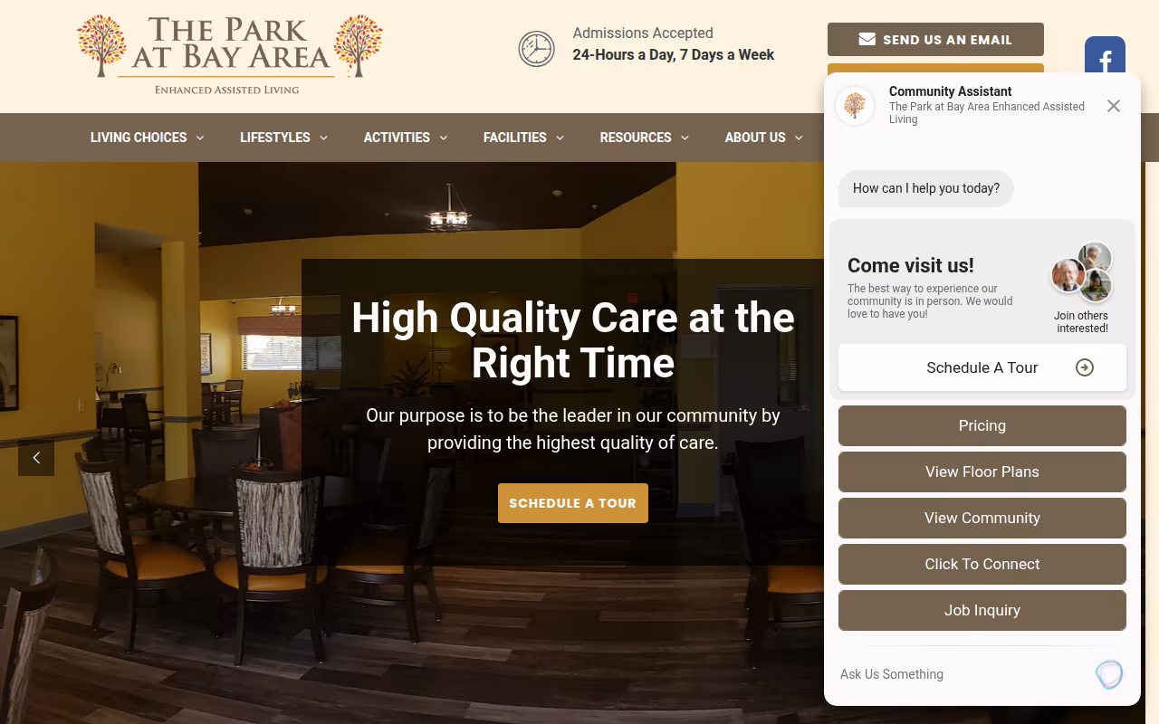 The Park At Bay Area website