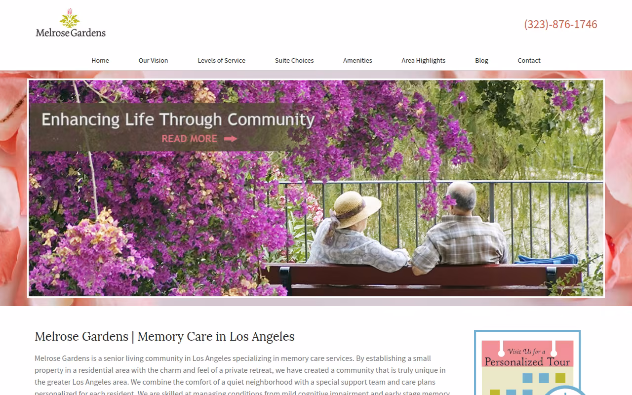 Melrose Gardens website